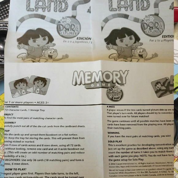 Hasbro Candy Land/Memory Nick Jr. Dora The Explorer Games (2 in 1) Tin Edition - Picture 7 of 7